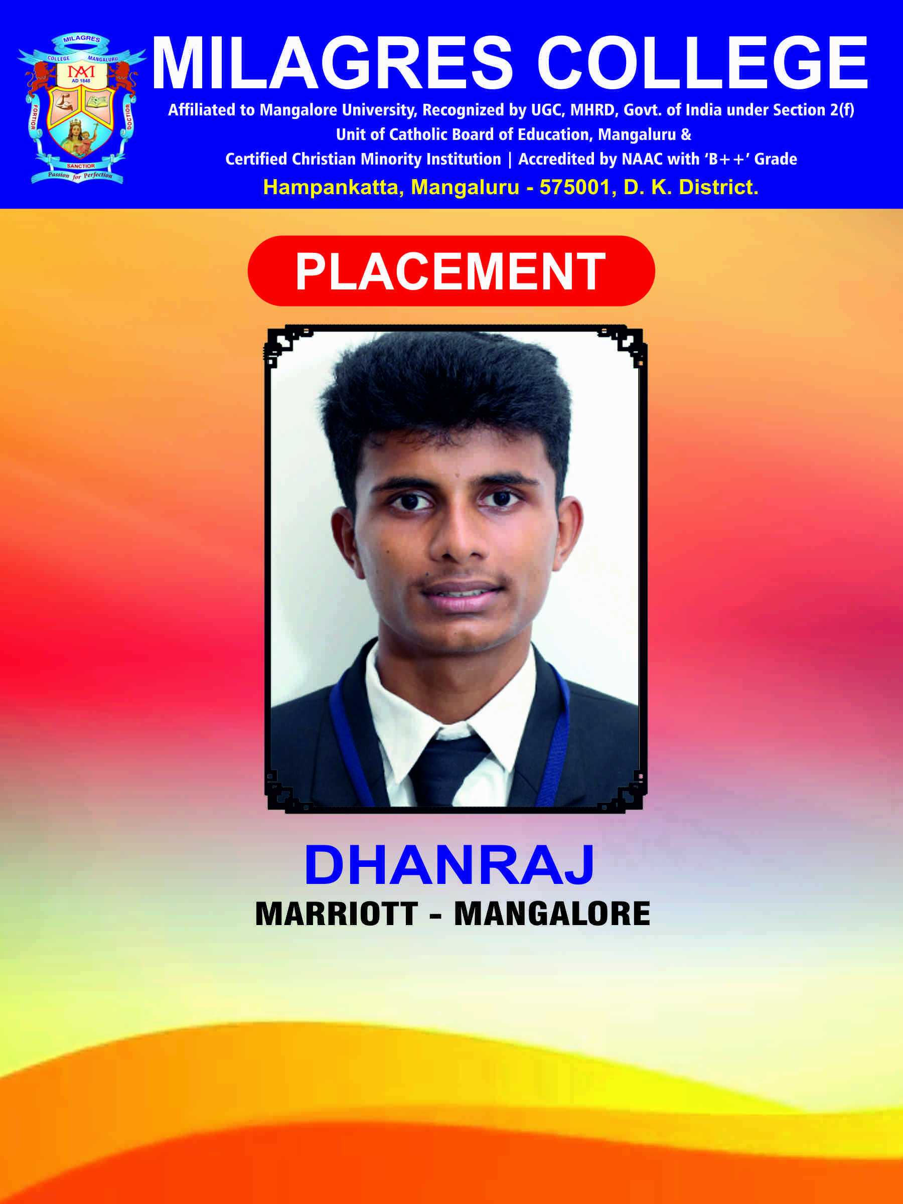 Successfully placed student